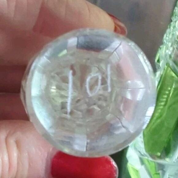 Val St Lambert Numbered Glass Double Etched Carafe Decanter Lime Green Vintage - Picture 4 of 9